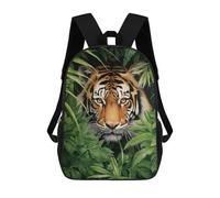 sinyumoney Children'S Backpack 3D Tiger In The Jungle Printed Bags Schoolbag Lightweight School Bags Fashion Fun Knapsack Student Daypack For Children 17inch