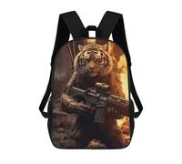 sinyumoney Children'S Backpack 3D Tiger Rifle Fire Weapon Printed Bags Schoolbag Lightweight School Bags Fashion Fun Knapsack Student Daypack For Children 17inch