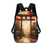 sinyumoney Children'S Backpack 3D Torii Gate in Japanese Printed Bags Schoolbag Lightweight School Bags Fashion Fun Knapsack Student Daypack For Children 17inch