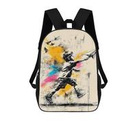 sinyumoney Children's Backpack 3D Urban Dreams - Boy with Paper Plane Street Art Printed Bags Schoolbag Lightweight School Bags Fashion Fun Knapsack Student Daypack for Children 17inch