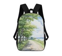 sinyumoney Children'S Backpack 3D Verdant Way Printed Bags Schoolbag Lightweight School Bags Fashion Fun Knapsack Student Daypack For Children 17inch