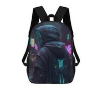 sinyumoney Children's Backpack 3D Vintage Citizen Printed Bags Schoolbag Lightweight School Bags Fashion Fun Knapsack Student Daypack for Children 17inch