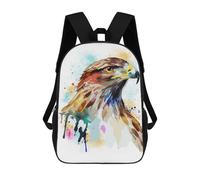 sinyumoney Children's Backpack 3D Watercolor Hawk Painting Printed Bags Schoolbag Lightweight School Bags Fashion Fun Knapsack Student Daypack for Children 17inch