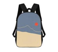 sinyumoney Children's Backpack 3D Watercolor Landscape 8 Printed Bags Schoolbag Lightweight School Bags Fashion Fun Knapsack Student Daypack for Children 17inch