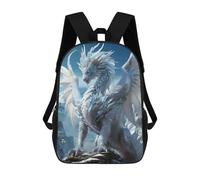 sinyumoney Children's Backpack 3D White Heaven Elder Dragon Printed Bags Schoolbag Lightweight School Bags Fashion Fun Knapsack Student Daypack for Children 17inch