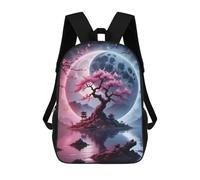 sinyumoney Children's Backpack 3D Yin And Yang Sakura Printed Bags Schoolbag Lightweight School Bags Fashion Fun Knapsack Student Daypack for Children 17inch