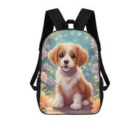 sinyumoney Children's Backpack A Dog with Flower School Rucksack 3D School Bag Kids School Backpack School Bags Fashion Backpack with Pocket Book Bags 17inch