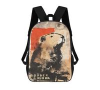 sinyumoney Children's Backpack Abstract Bober Kurwa Beaver Graffiti School Rucksack 3D School Bag Kids School Backpack School Bags Fashion Backpack with Pocket Book Bags 17inch