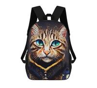 sinyumoney Children's Backpack Abstract Cat School Rucksack 3D School Bag Kids School Backpack School Bags Fashion Backpack with Pocket Book Bags 17inch