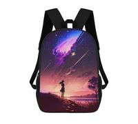 sinyumoney Children's Backpack Anime Girl Shooting Stars School Rucksack 3D School Bag Kids School Backpack School Bags Fashion Backpack with Pocket Book Bags 17inch