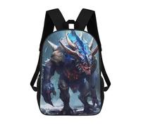 sinyumoney Children's Backpack, Blue Dragon Beast Artwork Schoolbag Large Capacity Students Bookbag Rucksack Knapsack for Boys Girls Adults Teen 17inch