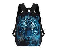 sinyumoney Children's Backpack Blue Tiger School Rucksack 3D School Bag Kids School Backpack School Bags Fashion Backpack with Pocket Book Bags 17inch