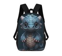 sinyumoney Children's Backpack Blue Tiny Dragon School Rucksack 3D School Bag Kids School Backpack School Bags Fashion Backpack with Pocket Book Bags 17inch