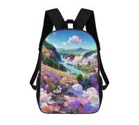 sinyumoney Children's Backpack, Cherry Blossom Valley Serenity Schoolbag Large Capacity Students Bookbag Rucksack Knapsack for Boys Girls Adults Teen 17inch