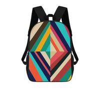 sinyumoney Children's Backpack Colored Strokes School Rucksack 3D School Bag Kids School Backpack School Bags Fashion Backpack with Pocket Book Bags 17inch