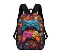 sinyumoney Children's Backpack, Colorful Autumn Gaming Controllers -1 Schoolbag Large Capacity Students Bookbag Rucksack Knapsack for Boys Girls Adults Teen 17inch