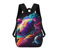 sinyumoney Children's Backpack, Colorful Cosmic Dreamscape Schoolbag Large Capacity Students Bookbag Rucksack Knapsack for Boys Girls Adults Teen 17inch