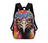 sinyumoney Children's Backpack, Colorful Eagle Portrait Schoolbag Large Capacity Students Bookbag Rucksack Knapsack for Boys Girls Adults Teen 17inch