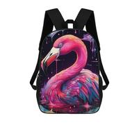 sinyumoney Children's Backpack, Colorful Flamingo Artwork -1 Schoolbag Large Capacity Students Bookbag Rucksack Knapsack for Boys Girls Adults Teen 17inch