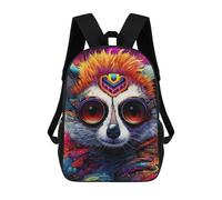 sinyumoney Children's Backpack, Colorful Fox Portrait-16 Schoolbag Large Capacity Students Bookbag Rucksack Knapsack for Boys Girls Adults Teen 17inch