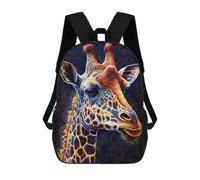 sinyumoney Children's Backpack, Colorful Giraffe Portrait Schoolbag Large Capacity Students Bookbag Rucksack Knapsack for Boys Girls Adults Teen 17inch