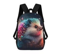 sinyumoney Children's Backpack, Colorful Hedgehog Artwork Schoolbag Large Capacity Students Bookbag Rucksack Knapsack for Boys Girls Adults Teen 17inch