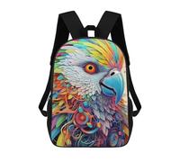 sinyumoney Children's Backpack, Colorful Parrot Artwork-7 Schoolbag Large Capacity Students Bookbag Rucksack Knapsack for Boys Girls Adults Teen 17inch