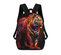 sinyumoney Children's Backpack, Colorful Tiger Artwork-1 Schoolbag Large Capacity Students Bookbag Rucksack Knapsack for Boys Girls Adults Teen 17inch