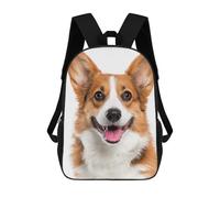 sinyumoney Children's Backpack, Corgi Dog Breed Information Schoolbag Large Capacity Students Bookbag Rucksack Knapsack for Boys Girls Adults Teen 17inch