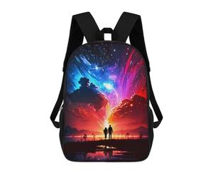 sinyumoney Children's Backpack Couple Universe Landscape School Rucksack 3D School Bag Kids School Backpack School Bags Fashion Backpack with Pocket Book Bags 17inch