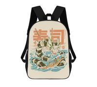 sinyumoney Children's Backpack Cucumber Sushi Dragon School Rucksack 3D School Bag Kids School Backpack School Bags Fashion Backpack with Pocket Book Bags 17inch