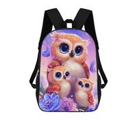 sinyumoney Children's Backpack, Cute Owl Family Art Print Schoolbag Large Capacity Students Bookbag Rucksack Knapsack for Boys Girls Adults Teen 17inch