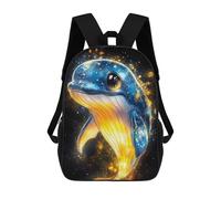 sinyumoney Children's Backpack Cute Whale Illustration Animal School Rucksack 3D School Bag Kids School Backpack School Bags Fashion Backpack with Pocket Book Bags 17inch