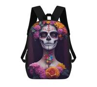 sinyumoney Children's Backpack, Day of The Dead Beauty-5 Schoolbag Large Capacity Students Bookbag Rucksack Knapsack for Boys Girls Adults Teen 17inch