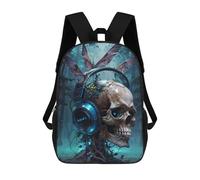 sinyumoney Children's Backpack Death Moth Skull Music School Rucksack 3D School Bag Kids School Backpack School Bags Fashion Backpack with Pocket Book Bags 17inch