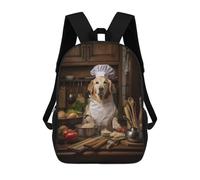 sinyumoney Children's Backpack Dog Cooking Kitchen School Rucksack 3D School Bag Kids School Backpack School Bags Fashion Backpack with Pocket Book Bags 17inch