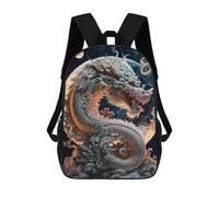 sinyumoney Children's Backpack, Dragon Moonlit Serpent -1 Schoolbag Large Capacity Students Bookbag Rucksack Knapsack for Boys Girls Adults Teen 17inch
