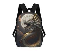 sinyumoney Children's Backpack, Dragon Moonlit Serpent Schoolbag Large Capacity Students Bookbag Rucksack Knapsack for Boys Girls Adults Teen 17inch