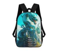 sinyumoney Children's Backpack, Dragon Pagoda Fantasy Scene Schoolbag Large Capacity Students Bookbag Rucksack Knapsack for Boys Girls Adults Teen 17inch