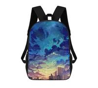 sinyumoney Children's Backpack, Dramatic Skyline Schoolbag Large Capacity Students Bookbag Rucksack Knapsack for Boys Girls Adults Teen 17inch