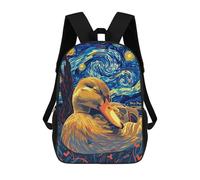 sinyumoney Children's Backpack, Duck in Starry Night Style Schoolbag Large Capacity Students Bookbag Rucksack Knapsack for Boys Girls Adults Teen 17inch
