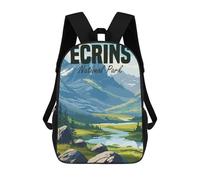 sinyumoney Children's Backpack Ecrins National Park School Rucksack 3D School Bag Kids School Backpack School Bags Fashion Backpack with Pocket Book Bags 17inch