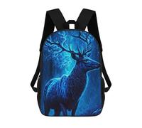 sinyumoney Children's Backpack, Electric Deer in The Night Schoolbag Large Capacity Students Bookbag Rucksack Knapsack for Boys Girls Adults Teen 17inch