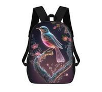 sinyumoney Children's Backpack, Enchanted Bird in Blossom Heart Schoolbag Large Capacity Students Bookbag Rucksack Knapsack for Boys Girls Adults Teen 17inch
