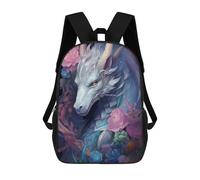 sinyumoney Children's Backpack, Enchanted Dragon's Garden Schoolbag Large Capacity Students Bookbag Rucksack Knapsack for Boys Girls Adults Teen 17inch