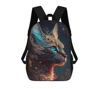 sinyumoney Children's Backpack, Enchanted Forest Feline -1 Schoolbag Large Capacity Students Bookbag Rucksack Knapsack for Boys Girls Adults Teen 17inch
