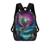 sinyumoney Children's Backpack, Enchanted Hummingbird Flight Schoolbag Large Capacity Students Bookbag Rucksack Knapsack for Boys Girls Adults Teen 17inch