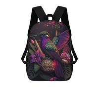 sinyumoney Children's Backpack, Enchanted Hummingbird Garden Schoolbag Large Capacity Students Bookbag Rucksack Knapsack for Boys Girls Adults Teen 17inch