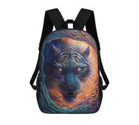 sinyumoney Children's Backpack, Enchanted Tiger Portrait Schoolbag Large Capacity Students Bookbag Rucksack Knapsack for Boys Girls Adults Teen 17inch