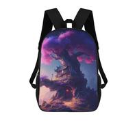 sinyumoney Children's Backpack, Enchanted Tree House -2 Schoolbag Large Capacity Students Bookbag Rucksack Knapsack for Boys Girls Adults Teen 17inch